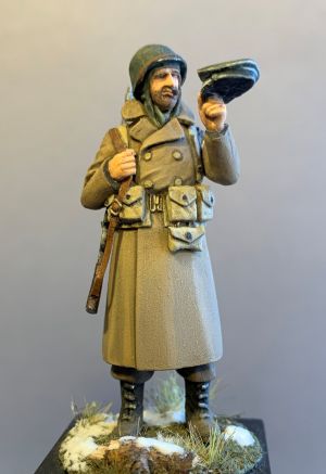 S2KW068 - The Souvenir Hunters II Standing US GI in greatcoat WWII